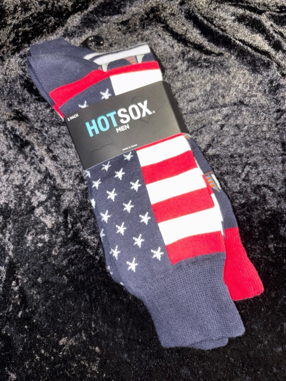 Hot Sox Nautical Patriotic 3-Pack Crew Socks 10-13 NWT American Flag Sailboat